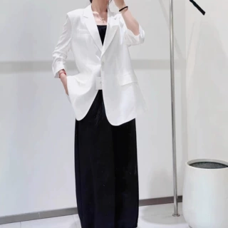 七分袖西装2026女夏百搭显瘦醋酸休闲职业短袖西服外套女