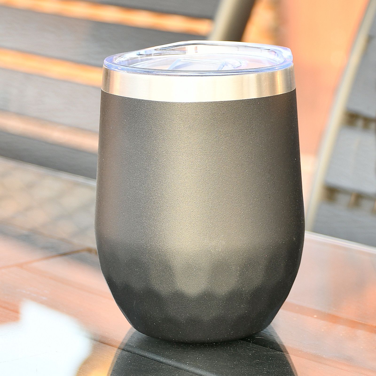 Copa de cáscara de huevo de suministro directo transfronterizo 304 de acero inoxidable de doble capa 12oz de plástico rociado taza de huevo aislado de café tinto copa de vino al por mayor