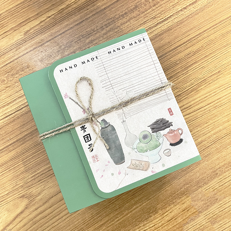 Caja de embalaje de bola verde de estilo antiguo 6 piezas de ajenjo Qingming caja de regalo de fruta caja de embalaje de merienda creativa caja de bola verde de primavera