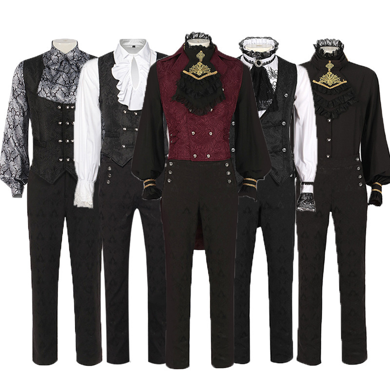 2025 Spring New Medieval Jacket Men's Formal Dance Costume Set Long Sleeve Shirt Pants Export Clothing 2025 Spring New Medieval Jacket Men's Formal Dance Costume Set Long Sleeve Shirt Pants Export Clothing