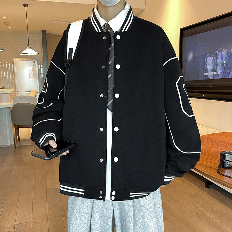 2025 New Spring and Autumn Jacket for Boys, Middle and High School Students, Stylish Baseball Jacket, Teenage Boys' Clothing