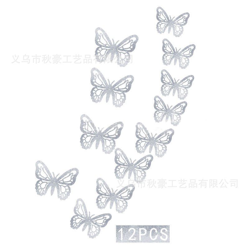 Mariposa brillo 3D pegatinas de pared sala de estar dormitorio autoadhesivo refrigerador decoración creativa pared de la habitación de los niños