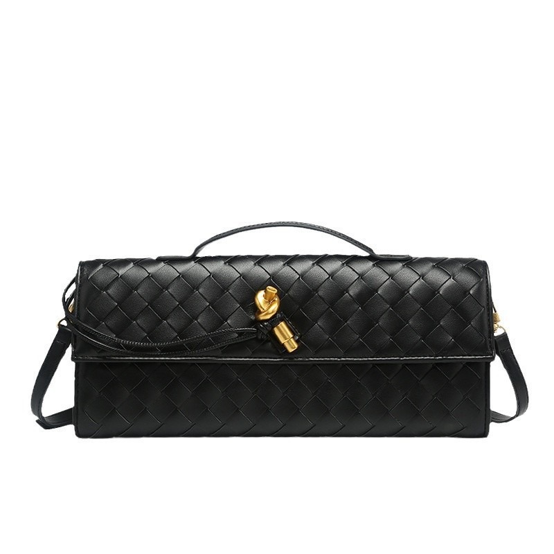 2025 New Woven Bag Shoulder Baguette Bag Niche Luxury Horizontal Clutch Evening Bag Versatile Commuter Crossbody Bag - Thumbnail 5