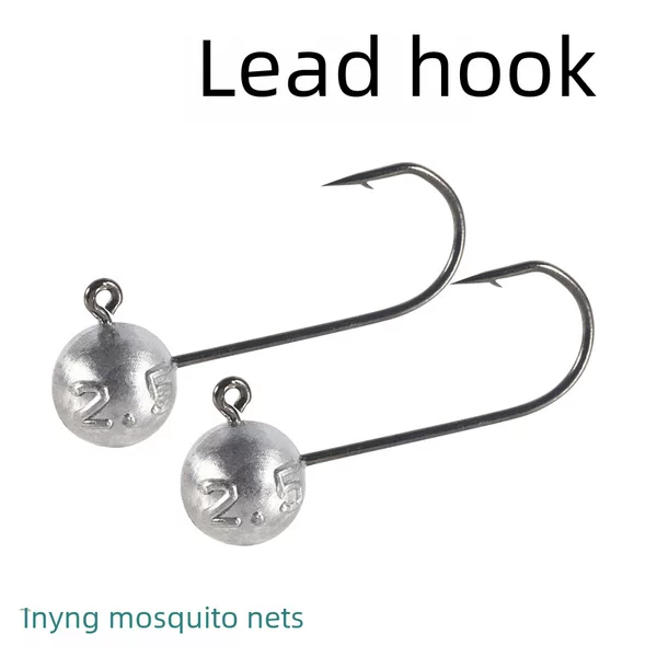 Factory Luya round lead hook sharp natural color Luya crank hook right angle hook Texas fishing group extended lead hook
