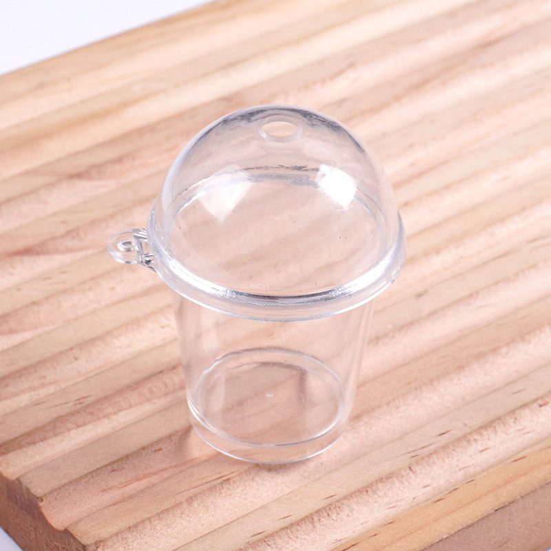 Simulación Mini Copa de mousse Taza de salvado de madera Diy Taza de té de leche hecha a mano Accesorios de recipiente vacío Taza de helado de juego de comida en miniatura