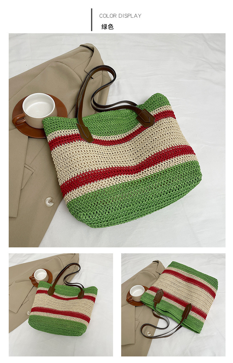Wholesale of new straw woven bags for Spring 2025, large-capacity cross-border trendy and fashionable tote bags, casual commuting underarm bags undefined