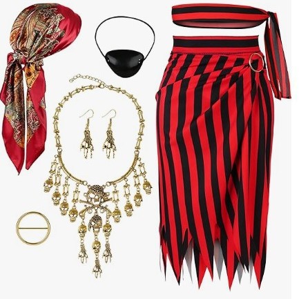 圣诞节万圣节舞会派对Cosplay海盗装扮配饰头巾腰带项链手链套装