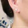 Fresh fashionable small design advanced sophisticated earrings flower-shaped