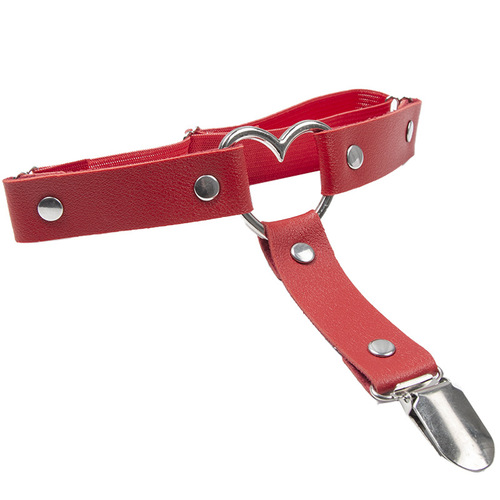 Cross-border jewelry European and American Harajuku punk love-shaped leather leg rings heart-shaped hip-hop street shooting leg rings foot rings garters