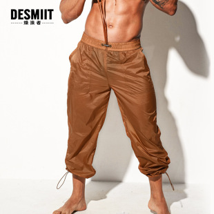 Cross-border wholesale Amazon supply men's beach pants translucent sexy solid color beach pants seaside B1129