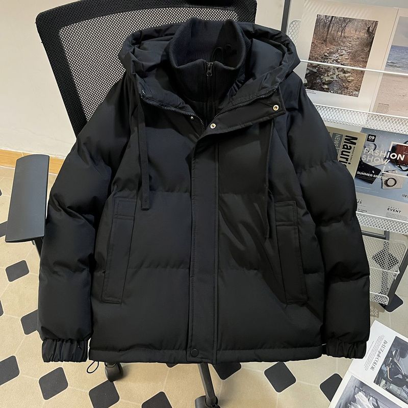假两件羽绒棉服女外套冬季新款加厚保暖棉袄学生连帽棉衣面包服女|undefined