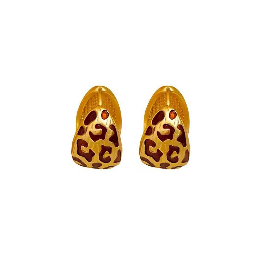 Boucles d'oreilles rondes vintage imprimé léopard élégantes_voghion.com