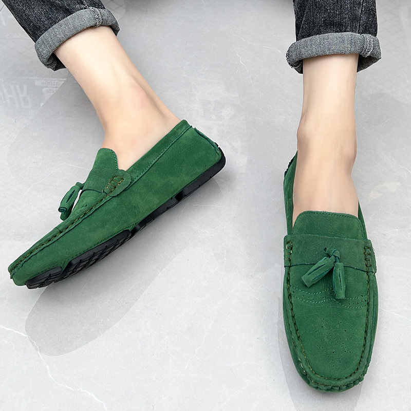 Chaussures décontractées homme loafers en cuir style conduite_voghion.com