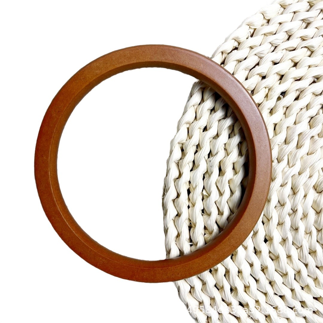 Nuevo círculo de madera brazalete DIY bolsa de tejido a mano bolsa de fabricación accesorios mango de círculo de madera