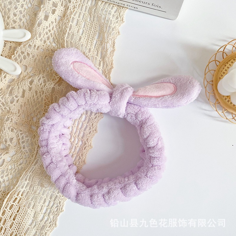 Estilo coreano Orejas de conejo de felpa de las mujeres lindas banda para el cabello lavado de cara anudada banda para el cabello turbante de invierno accesorios para el cabello joyería al por mayor