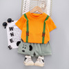 Summer thin cartoon cute backpack for early age for leisure, bag, sleeves, set, round collar