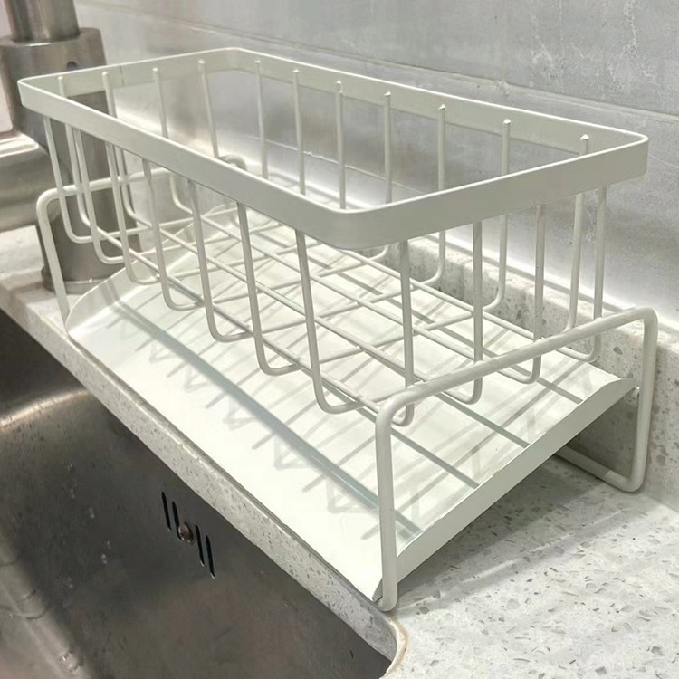 Rack de almacenamiento de fregadero de cocina Rack de drenaje de paño Rack de almacenamiento de bolas de alambre de acero multifuncional de limpieza líquida