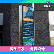 户外立式落地导视牌城市街道总览牌不锈钢导向指示牌车站广告牌