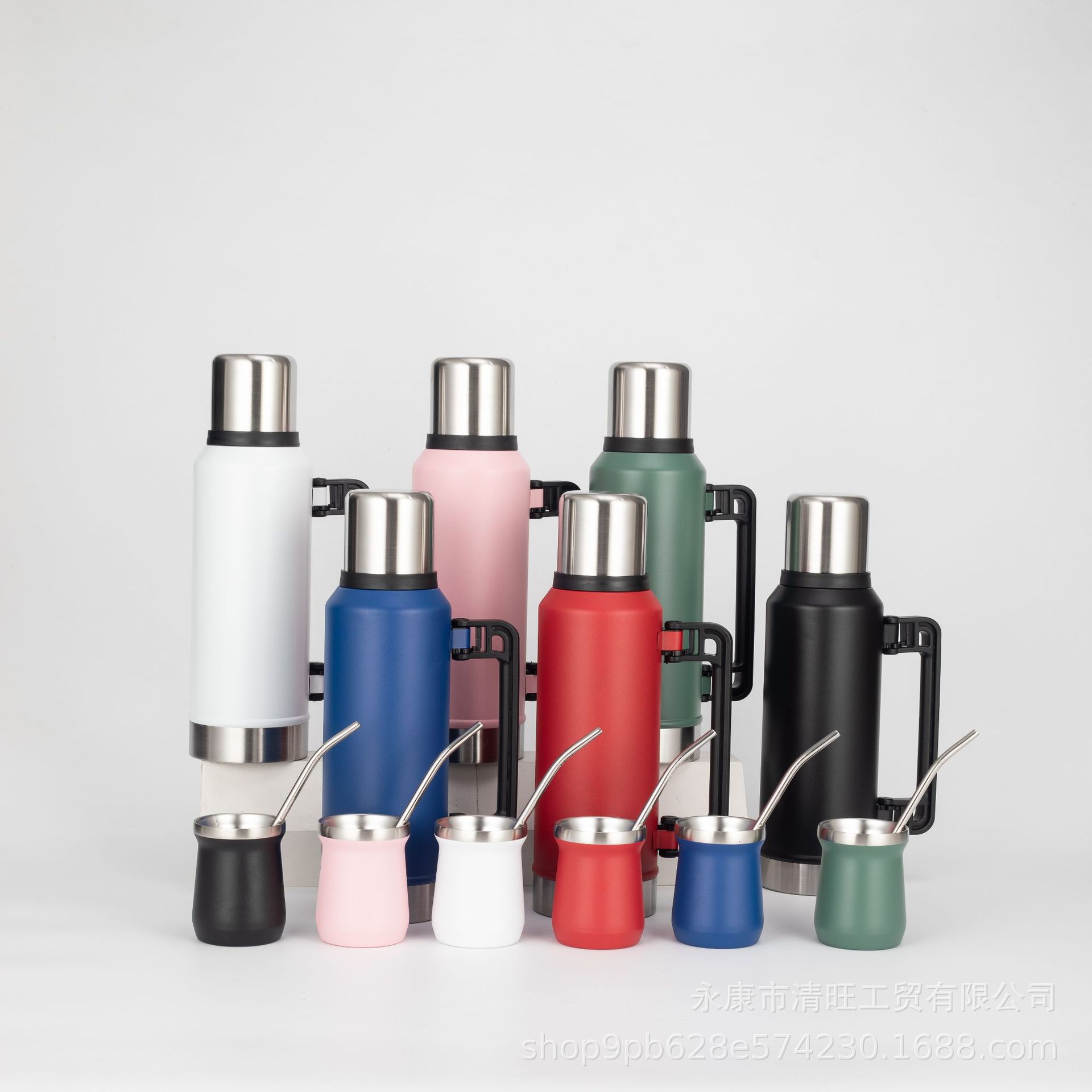 Botella térmica de viaje acero inoxidable gran capacidad deportiva exterior con mango portátil Amazon