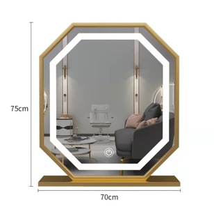 Gomei Internet Popular Fashion Haircut Single-sided Octagon Metal Mirror Table Beauty Salon Perm Dyeing Makeup Mirror Touch Screen Mirror