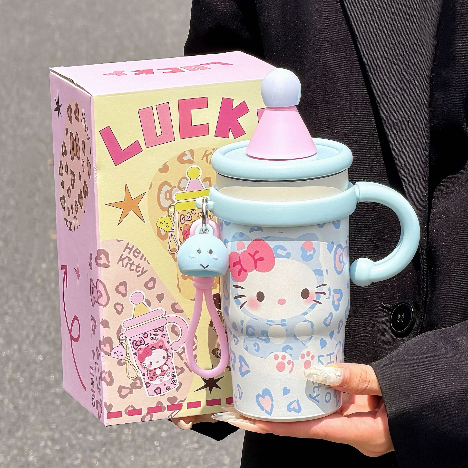 텀블러 Hellokitty 보온컵 여자용 2026 신상품 학생용 대용량 빨대 보냉 스테인리26 이미지 3