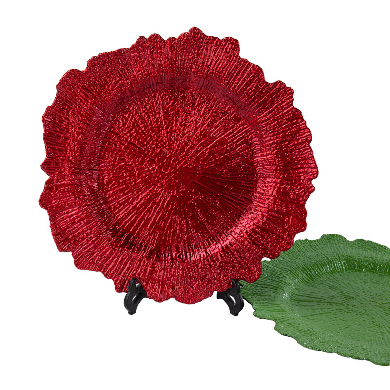 Bodas europeas fiestas festivas decoración desechable refrigerio fruta placa de plástico cargador placa