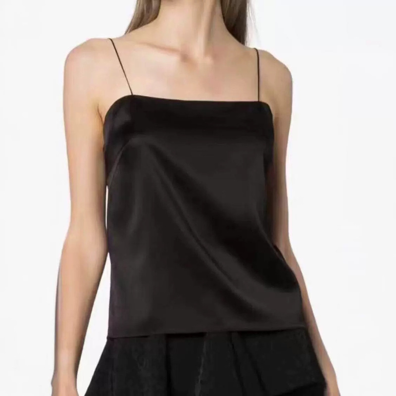 2024 Summer New Solid Color Silk Camisole Women's Double-Layer Designer Sexy Inner Slim Slim-Fit Tube Top 2024 Summer New Solid Color Silk Camisole Women's Double-Layer Designer Sexy Inner Slim Slim-Fit Tube Top