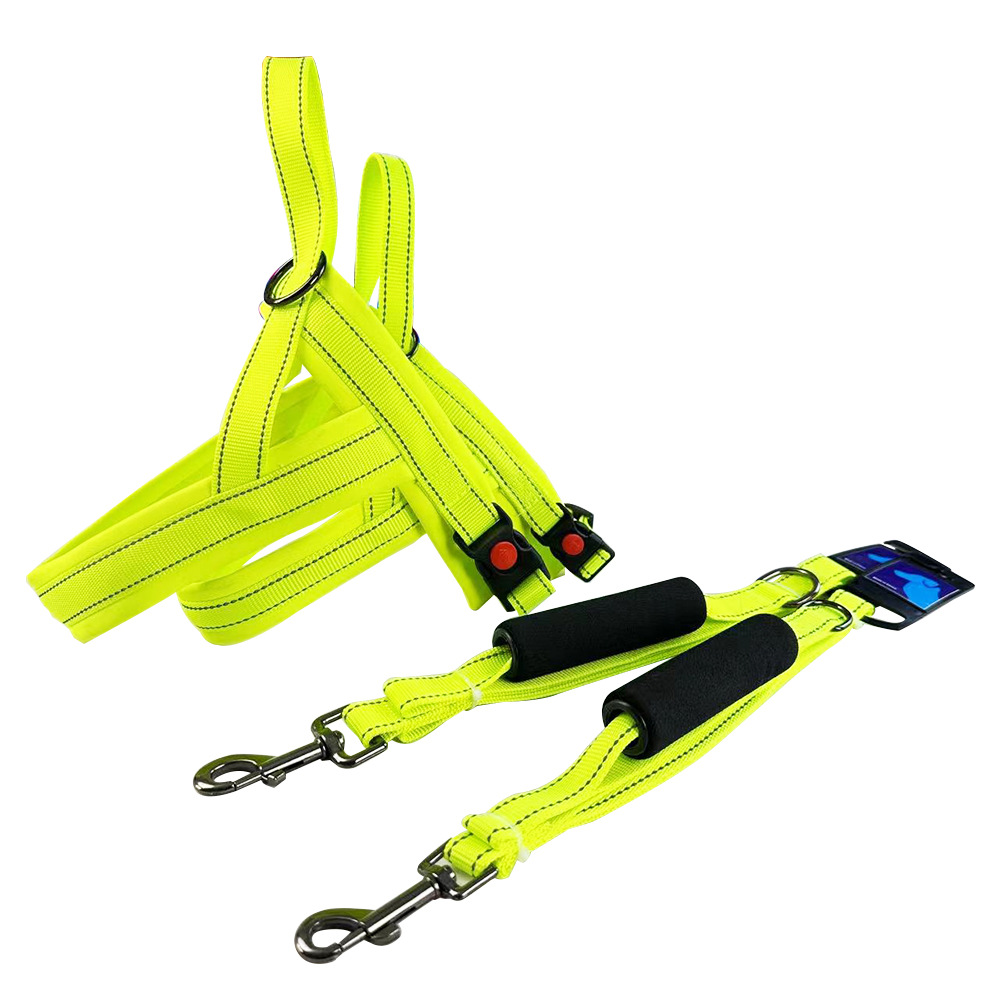 Pet A7 Chest and Back Harness Dog Leash Harness Adjustable Size Anti-Rope Escape Medium and Large Dog Walking Leash