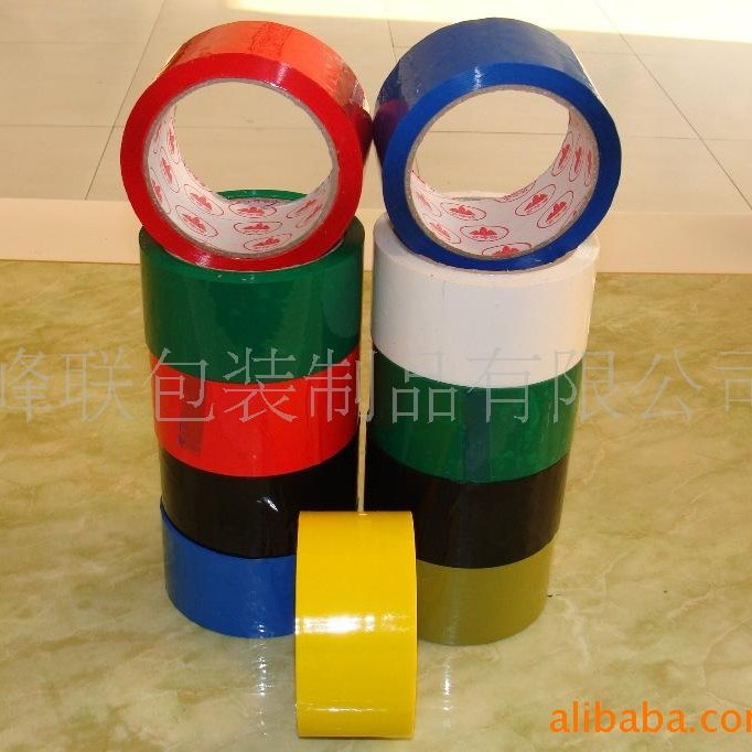 【厂家直供】红蓝绿黄等多种颜色bopp高粘性拉力强封箱打包胶带