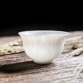 凝脂白杯子羊脂玉品茗杯高档白瓷茶杯茶具礼品定制LOGO