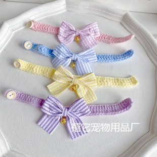 Pet woven scarf bib cat dog saliva towel bow tie cute jewelry small dog puppet blue and white teddy