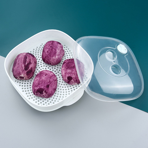 Microwave oven steamer office meal steamed buns heating plastic steamer container steamer cloth multi-layer steaming box