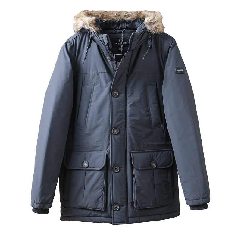 Parka d'hiver à capuche pour homme - Coupe-vent et imperméable, veste matelassée épaisse et chaude avec doublure polaire pour sports de plein air (vert armée)_voghion.com