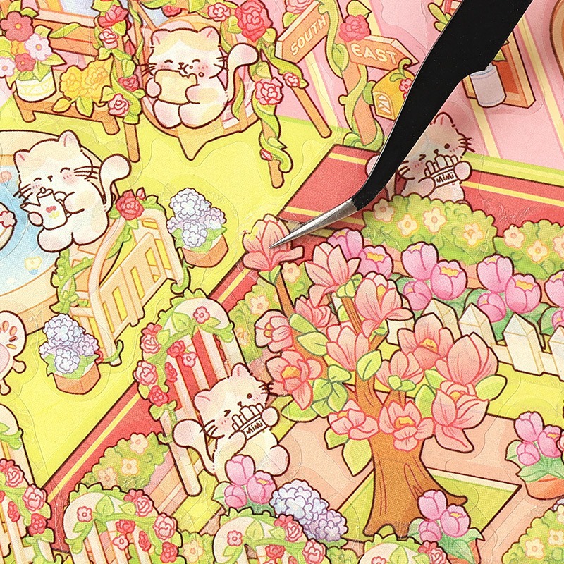 Nuevas pegatinas de paisaje en miniatura, pegatinas de facturación de bricolaje para niños y niñas, pegatinas de escena 3D al por mayor