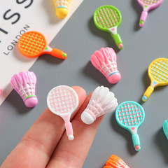 キャンディー色テニスラケットバドミントン樹脂アクセサリーdiyクリームゴム携帯ケースヘアピンアクセサリー材料