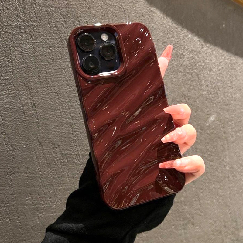 Simple Three-Dimensional Water Ripple Phone Case Suitable for Apple iPhone 17/16 Pro Max/15/12 Soft 11 New Model