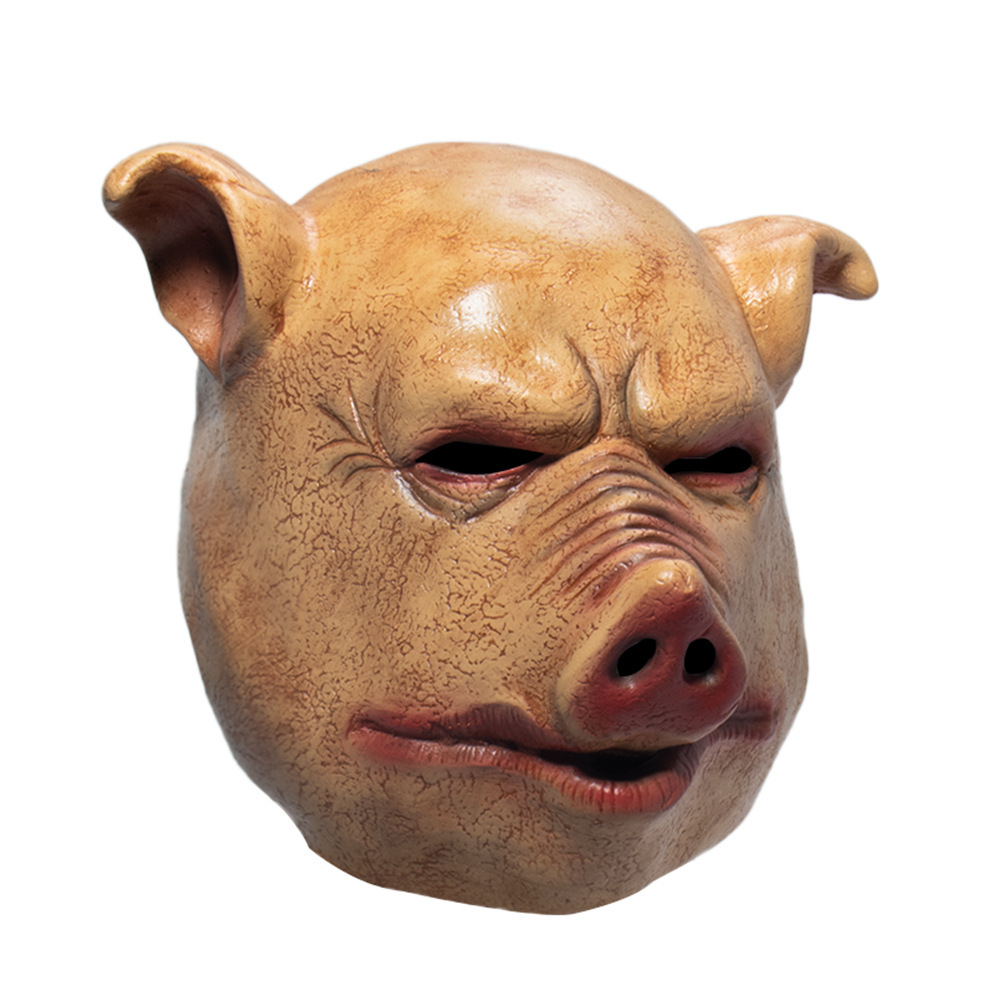 2021万圣节独立站新品电锯惊魂猪头面具动物头套派对搞怪装扮道具