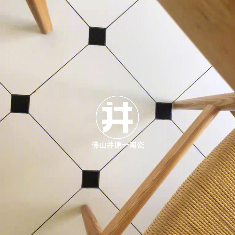 ins Big Octagon Tile Bathroom Kitchen Non-slip Floor Tile Bathroom Toilet Wall Tile White Soft Light Tile 300*300