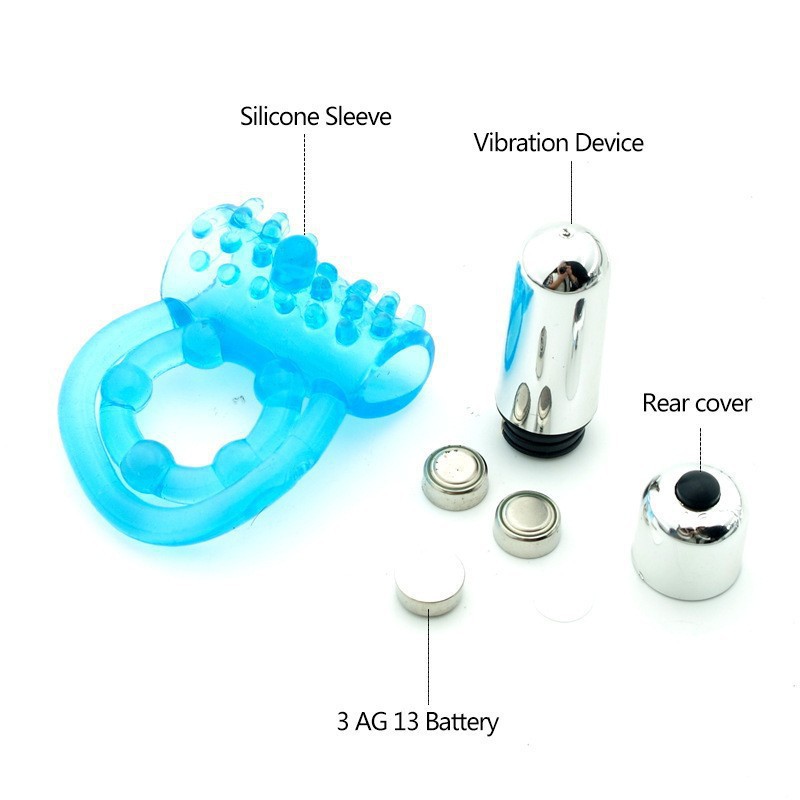 Concentric Double-Ring Vibrating Cock Ring, Textured TPE Delay Ring for Men — detail image 7
