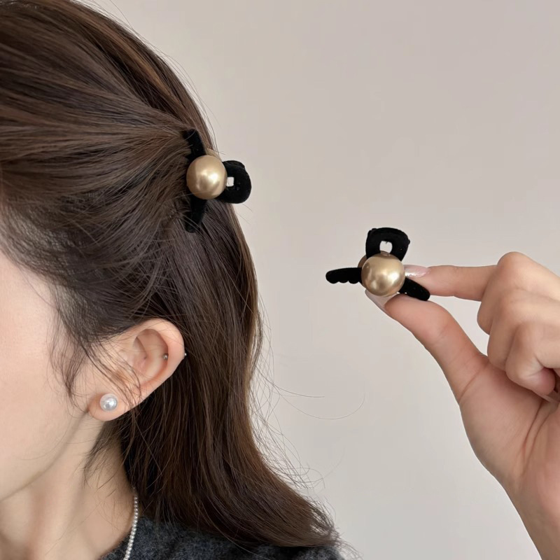 Perla gris medio cabello broca de cabello tocado elegante broca de agarre para mujeres 2025 nuevo clips de tiburón de alta calidad
