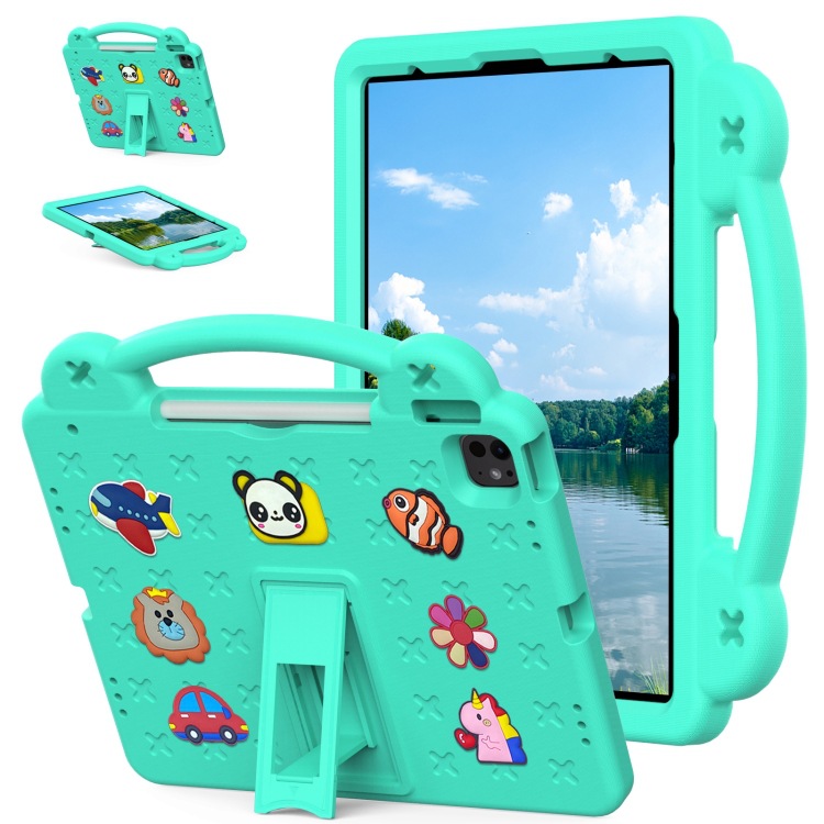 Bebé estilo oso EVA + PC niño caída funda de mano plana con soporte de escritorio