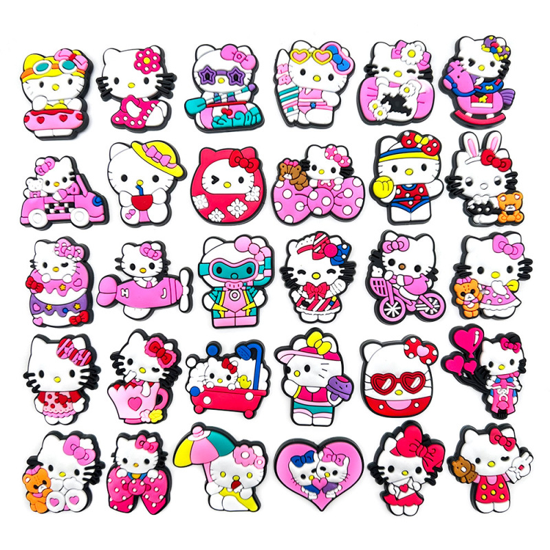 66 セットの小動物セットコレクション Zhibixing Croc 靴アクセサリー DIY 漫画クロックスバックル靴花装飾|undefined