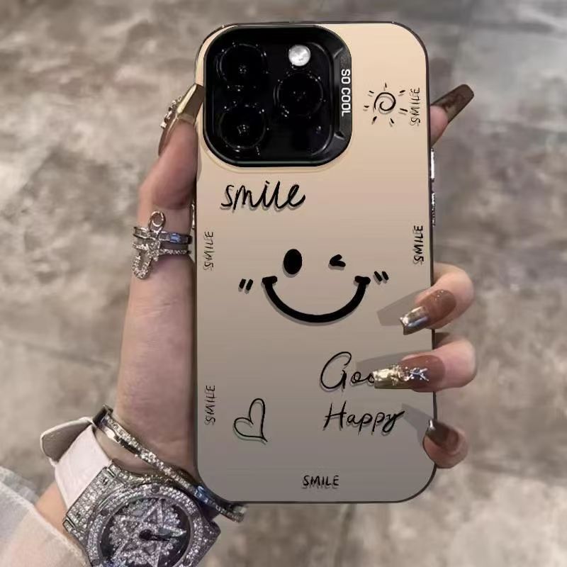 Sun Love Smiling Face for Apple 16PROMAX/iPhone15/iPhone14 Simple Color Silver Phone Case Sun Love Smiling Face for Apple 16PROMAX/iPhone15/iPhone14 Simple Color Silver Phone Case