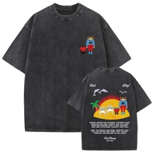 Washed Vintage Bad Bunny T-shirt Un Verano Sin Ti T-shirts D