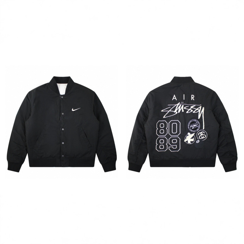 跨境高版本stussy斯图西棒球服外套休闲宽松飞行员夹克男女款ius|undefined