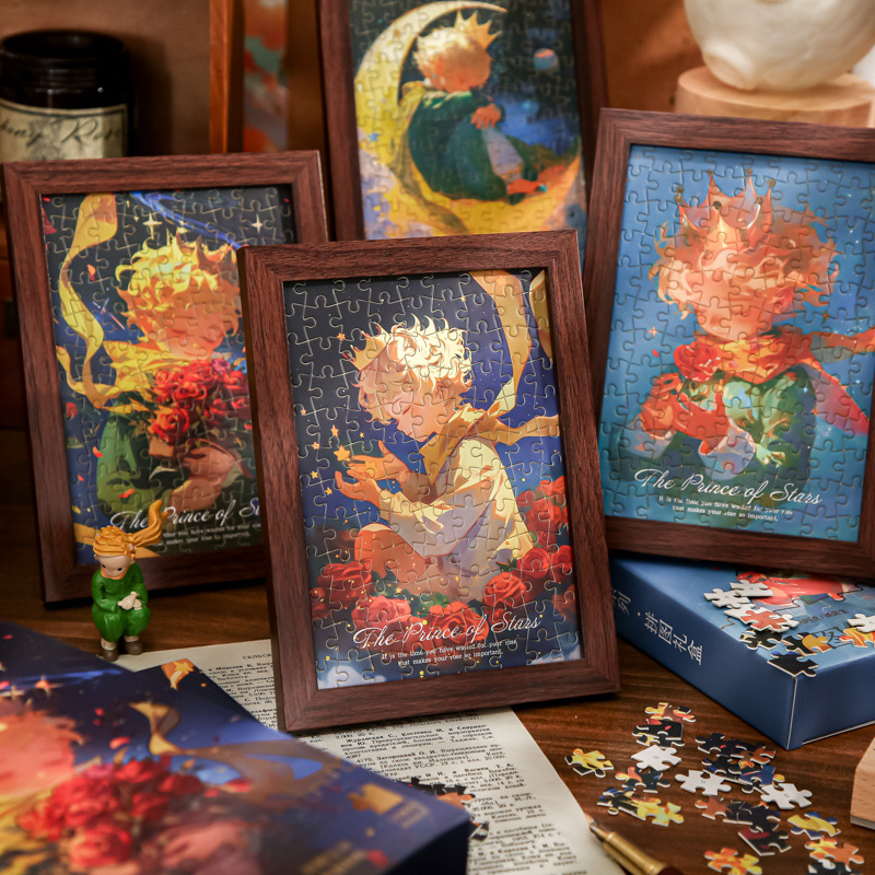 Papel Sr. Puzzle caja de regalo pequeña serie de universo luz retro de alto valor floral puzzle decoración de mesa
