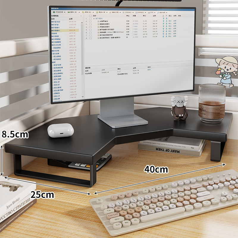 コーナーコンピュータ高架モニタースクリーンベースブラケットデスク三角形収納ラックデスクトップ収納ラック|undefined