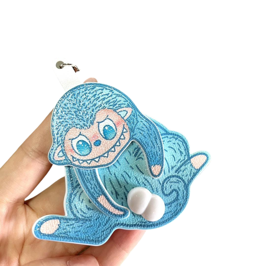 【블루】 계란 놀이 원숭이 키링