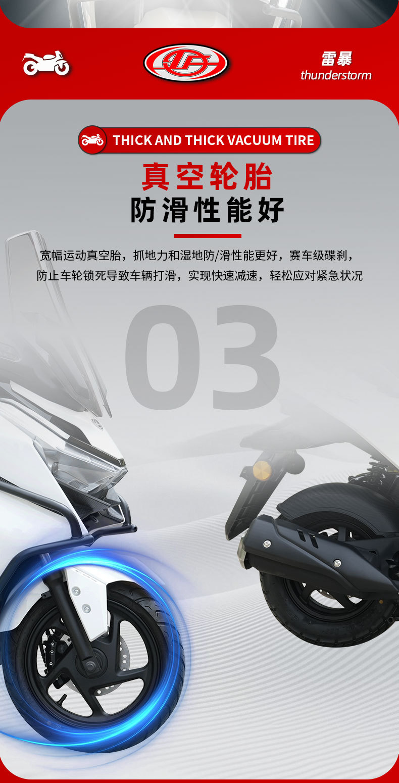 Foreign Trade Cross-Border New Model Thunderstorm Motorcycle, Electric Injection Scooter, Fuel-Powered Motorcycle for Men and Women, Export