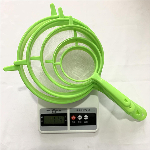 Creative plastic handle multifunctional mesh drain 5-piece set Oil-separating flour sieve bird's nest drain mesh soy milk filter oil grid